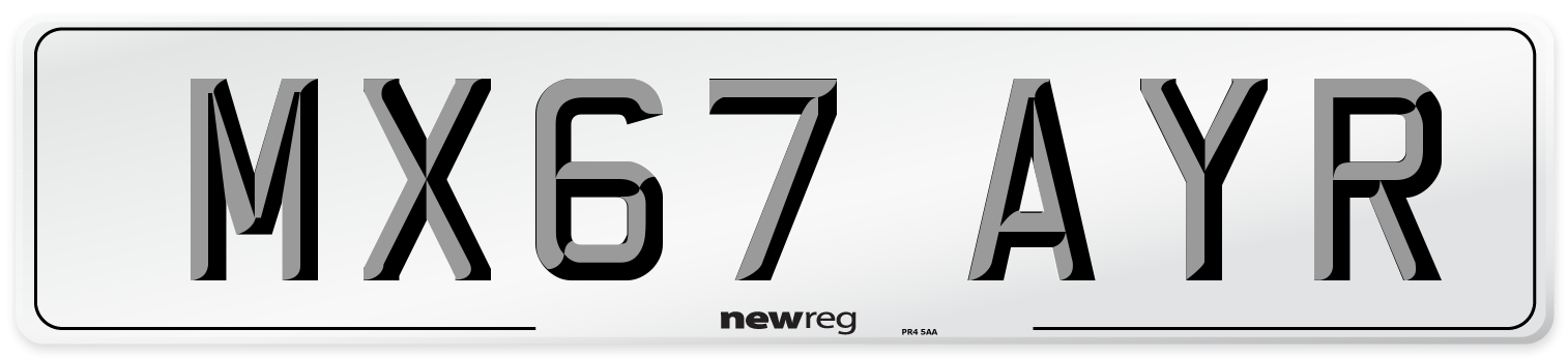 MX67 AYR Number Plate from New Reg